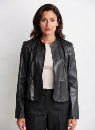 Jachete casual croială cambrată negru SIGNE NATURE femeie