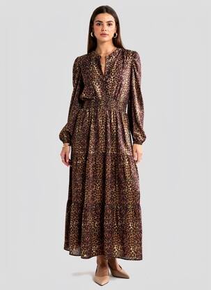 Rochie lungă țesătură poplin mâneci lungi negru AN' GE femeie