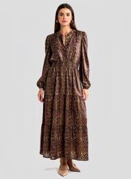 Rochie lungă mâneci lungi mâneci lungi negru AN' GE femeie