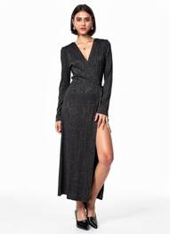 Rochie lungă mâneci lungi mâneci lungi albastru GRACE & MILA femeie