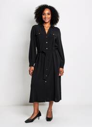Rochie lungă mâneci lungi mâneci lungi negru GERARD DAREL femeie