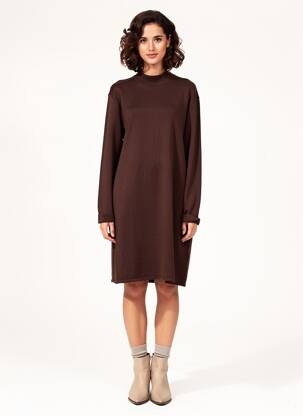 Rochie pulover guler col înalt mâneci lungi maro BETTY BARCLAY femeie