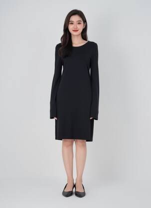 Rochie midi mâneci lungi mâneci lungi negru VILA femeie