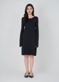 Rochie midi mâneci lungi mâneci lungi negru VILA femeie