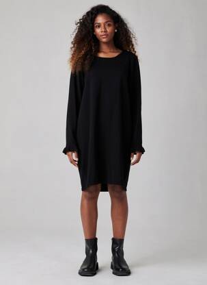 Rochie pulover elasticitate mâneci lungi negru ICHI femeie