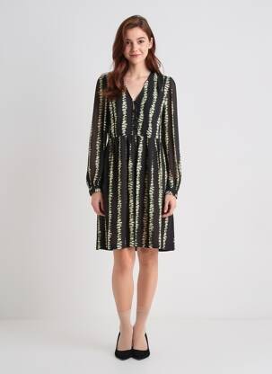 Rochie midi mâneci lungi mâneci lungi negru LA PETITE FRANCAISE femeie