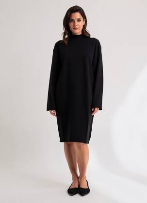 Rochie pulover croială dreaptă mâneci lungi negru BETTY BARCLAY femeie