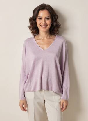 Pulover croială dreaptă mâneci lungi violet ORFEO femeie