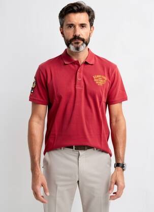 Polo croială dreaptă mâneci scurte roșu DAYTONA bărbat