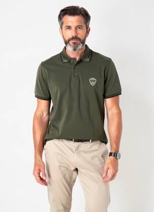 Polo croială dreaptă mâneci scurte verde DAYTONA bărbat