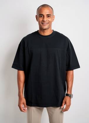Tricou croială dreaptă mâneci scurte negru DAYTONA bărbat