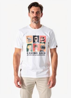 Tricou croială dreaptă mâneci scurte alb DAYTONA bărbat