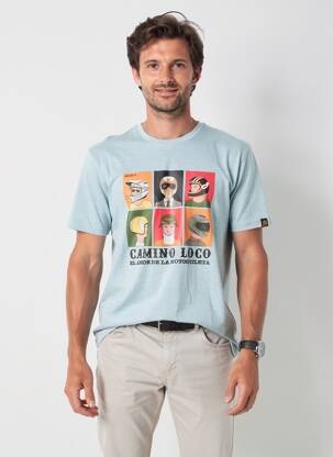 Tricou croială dreaptă mâneci scurte albastru DAYTONA bărbat