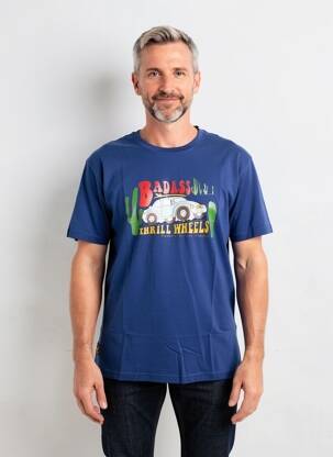 Tricou croială dreaptă mâneci scurte albastru DAYTONA bărbat