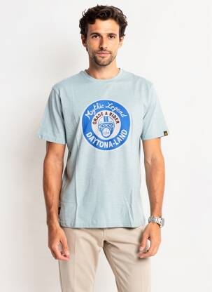 Tricou croială dreaptă mâneci scurte albastru DAYTONA bărbat
