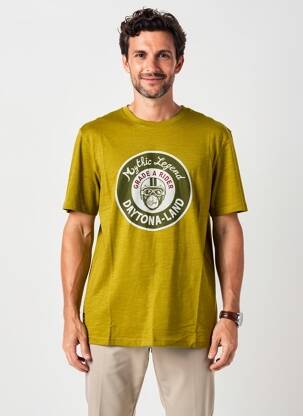 Tricou croială dreaptă mâneci scurte verde DAYTONA bărbat