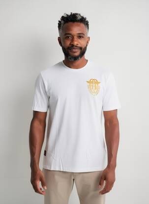 Tricou croială dreaptă mâneci scurte alb DAYTONA bărbat