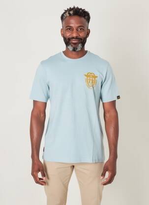 Tricou croială dreaptă mâneci scurte albastru DAYTONA bărbat