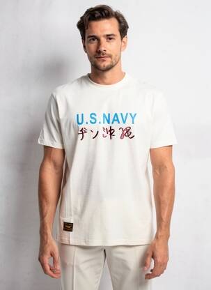 Tricou broderie mâneci scurte bej DAYTONA bărbat