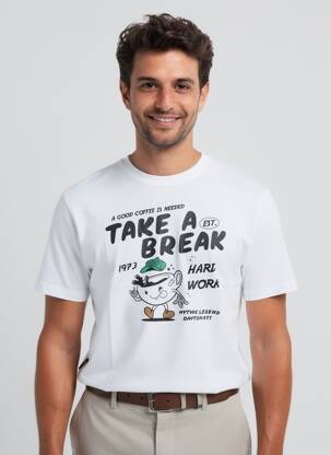 Tricou croială dreaptă mâneci scurte alb DAYTONA bărbat