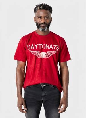 Tricou croială dreaptă mâneci scurte roșu DAYTONA bărbat