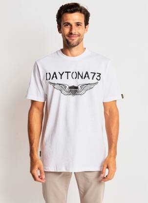 Tricou croială dreaptă mâneci scurte alb DAYTONA bărbat