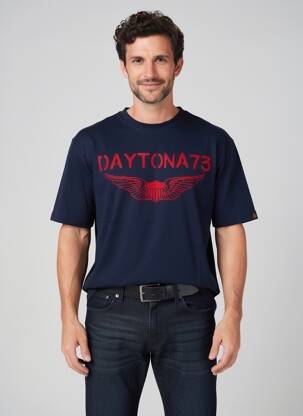 Tricou croială dreaptă mâneci scurte albastru DAYTONA bărbat