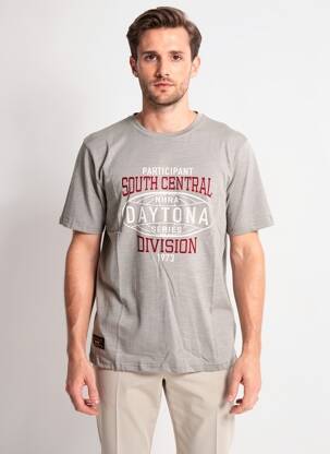 Tricou croială dreaptă mâneci scurte gri DAYTONA bărbat