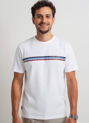 Tricou croială dreaptă mâneci scurte alb DAYTONA bărbat