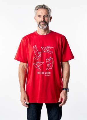 Tricou croială dreaptă mâneci scurte roșu DAYTONA bărbat