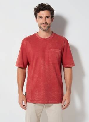 Tricou croială dreaptă mâneci scurte roșu DAYTONA bărbat