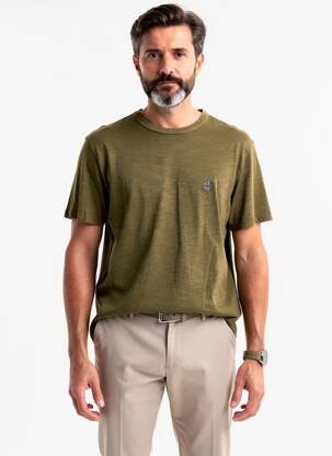 Tricou croială dreaptă mâneci scurte verde DAYTONA bărbat