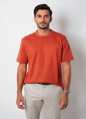 Tricou croială dreaptă mâneci scurte portocalie DAYTONA bărbat