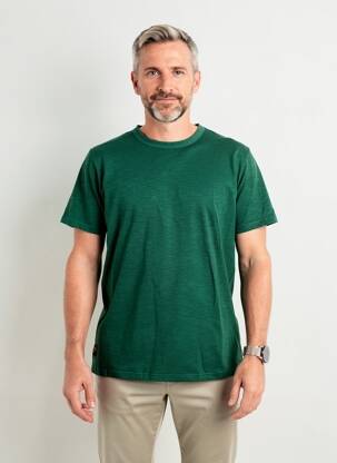 Tricou croială dreaptă mâneci scurte verde DAYTONA bărbat