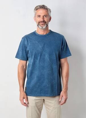 Tricou croială dreaptă mâneci scurte albastru DAYTONA bărbat