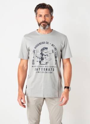 Tricou croială dreaptă mâneci scurte gri DAYTONA bărbat
