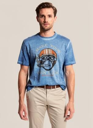 Tricou elasticitate mâneci scurte albastru DAYTONA bărbat