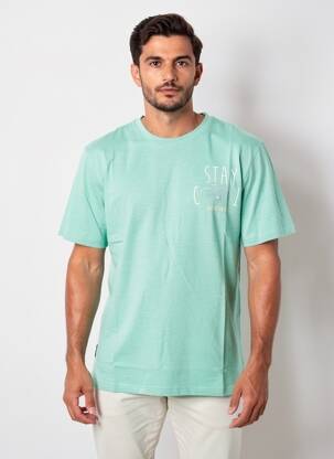 Tricou broderie mâneci scurte verde DAYTONA bărbat