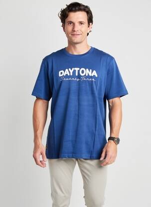 Tricou croială dreaptă mâneci scurte albastru DAYTONA bărbat