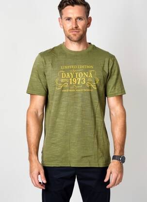 Tricou croială dreaptă mâneci scurte verde DAYTONA bărbat
