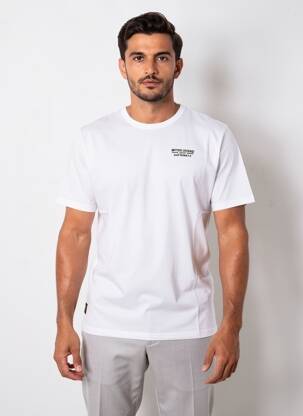 Tricou croială dreaptă mâneci scurte alb DAYTONA bărbat