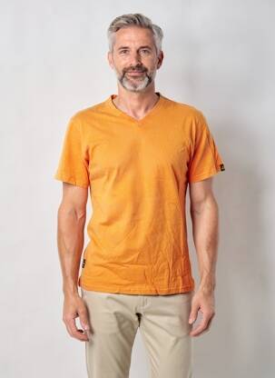 Tricou croială cambrată mâneci scurte portocalie DAYTONA bărbat