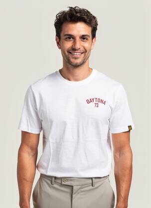 Tricou croială dreaptă mâneci scurte alb DAYTONA bărbat