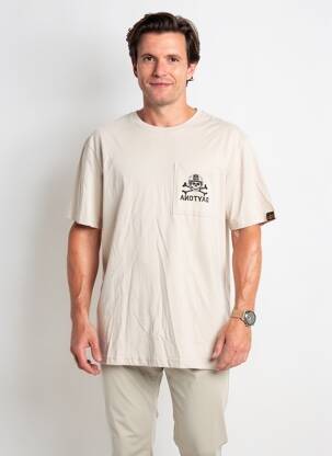 Tricou croială dreaptă mâneci scurte bej DAYTONA bărbat