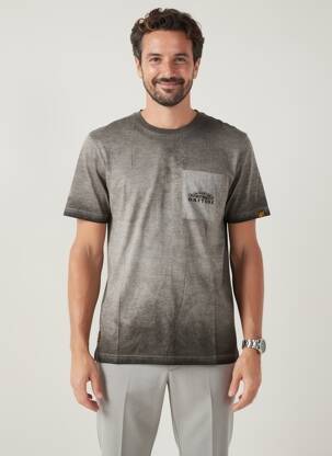 Tricou țesătură melanj mâneci scurte gri DAYTONA bărbat