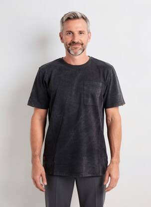 Tricou țesătură melanj mâneci scurte negru DAYTONA bărbat