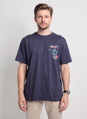 Tricou broderie mâneci scurte albastru DAYTONA bărbat