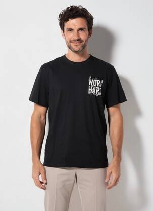 Tricou croială dreaptă mâneci scurte negru DAYTONA bărbat