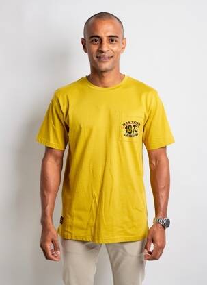 Tricou croială cambrată mâneci scurte galben DAYTONA bărbat