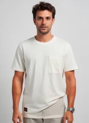 Tricou țesătură melanj mâneci scurte bej DAYTONA bărbat